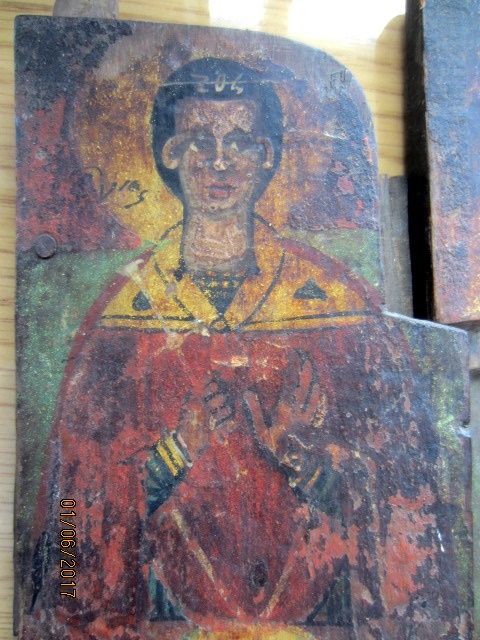 Ико́на-триптих ‘‘Матерь божья’’ Греция 28 x 36 cm 18 век