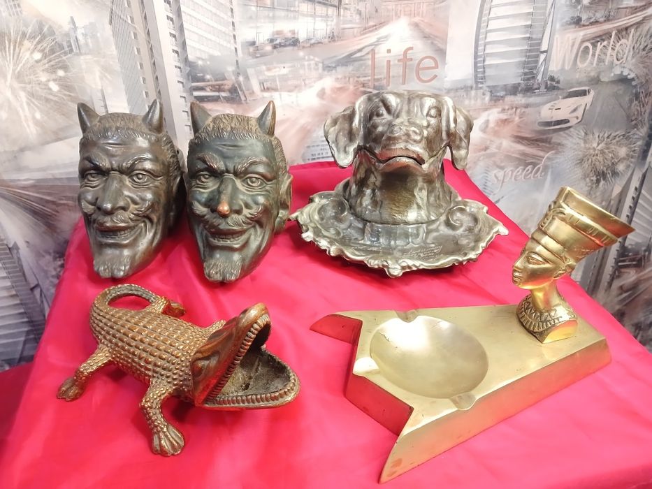 Пепельница СССР. Крокодил, аллигатор, геккон.