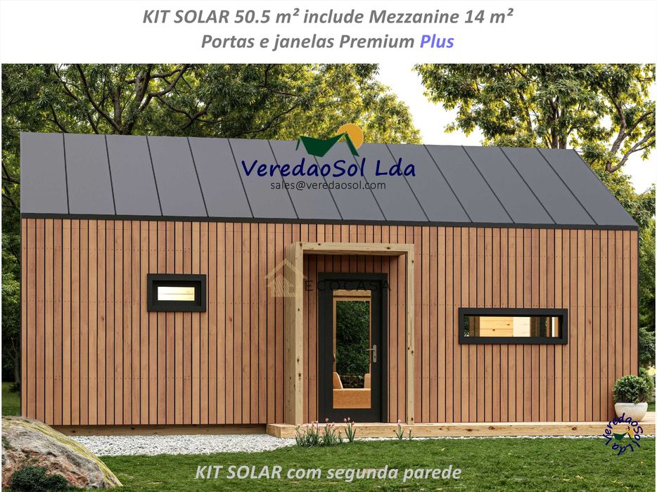 Casa Madeira SOLAR T2 50,5m² 214mm Segundaparede e isolamento telhado
