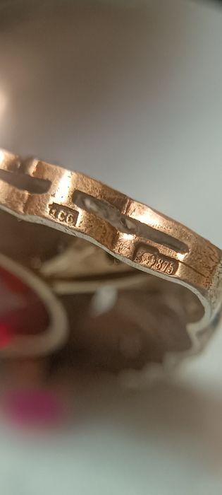 Кулон серебро 875 винтаж с натуральным большим рубином.