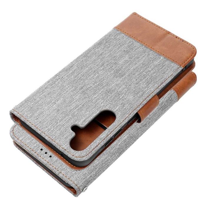 Etui Kabura Book Szara do Samsung Galaxy A15 4G / A15 5G + Szkło Hartowane