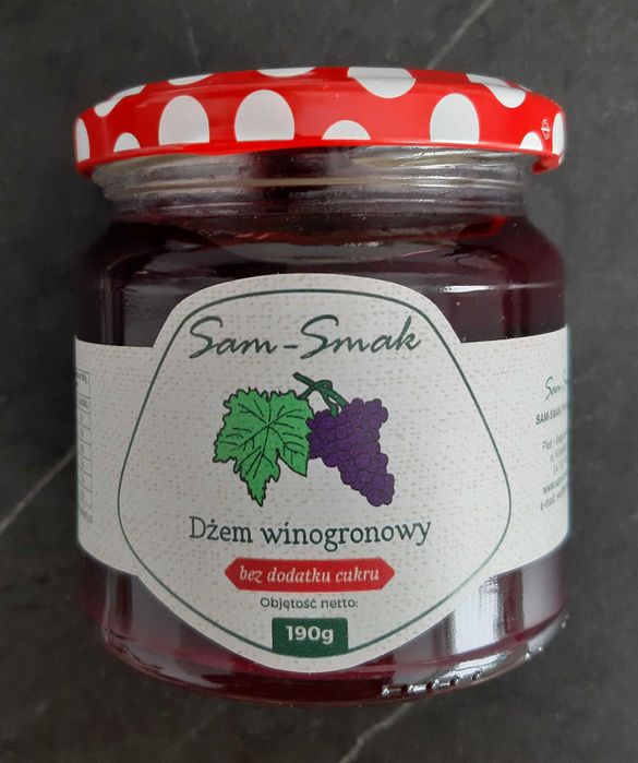 Dżem winogronowy BEZ DODATKU CUKRU domowy 190 gram