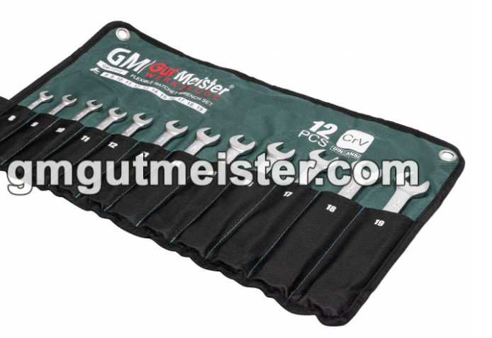 Ключі рожково-накидні з карданчиком і трещітко в плахті 8-19MM .