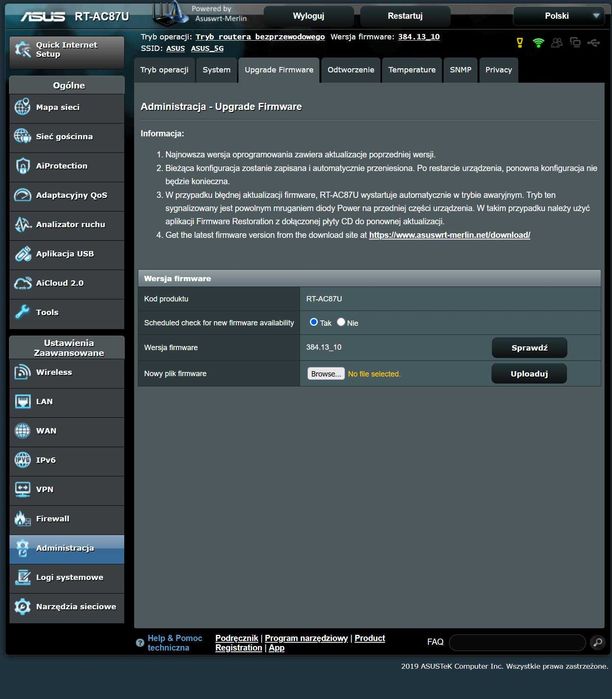 Router ASUS RT-AC87U, Firmware Merlin Kraków Bieńczyce • OLX.pl