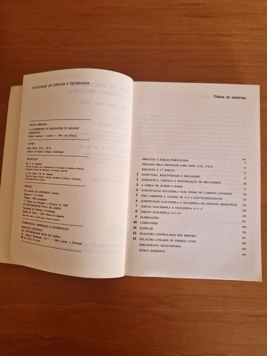 Livro didático "Guia de Mecanismos da Química Orgânica", Peter Sykes