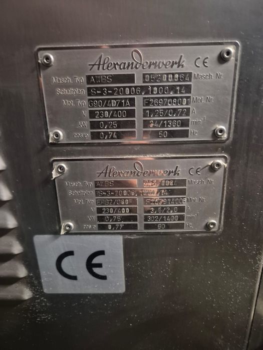 Taśmowa krajalnica plastrownica Alexanderwerk AWBS 150
