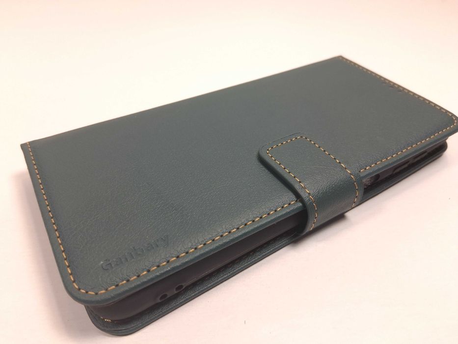 Z146 Etui Ganbary Portfel Skóra Samsung Galaxy A12 / M12 ZieloneKlapka