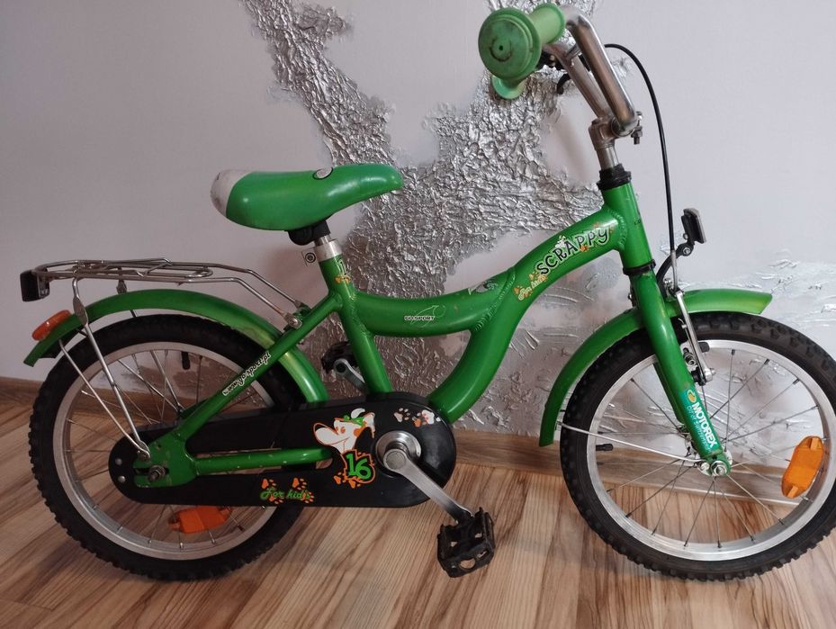 Rower Dziecięcy Koła 16" Rama Alu. Błotniki Bagażnik