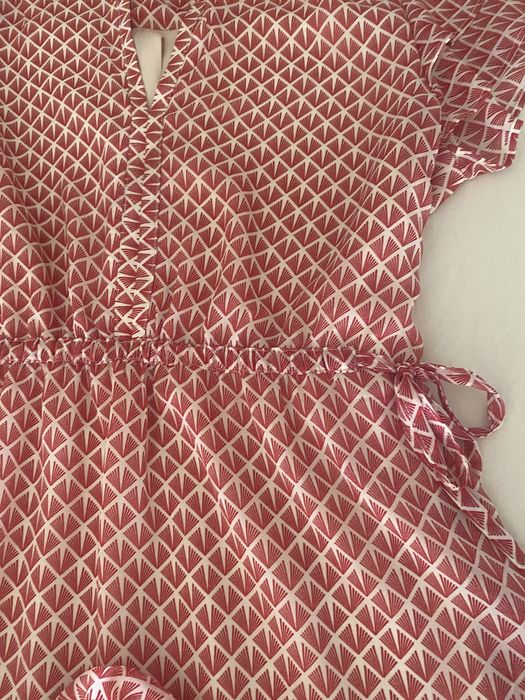 Vestido vermelho e beje H&M 38