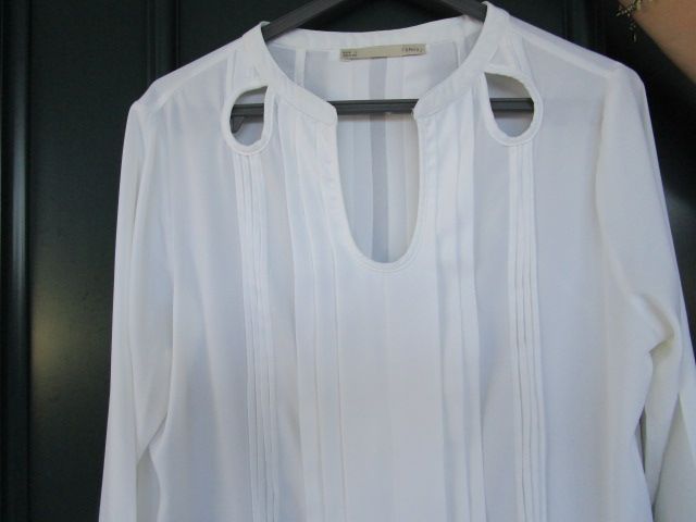 Blusa branca com nervuras, NOVA