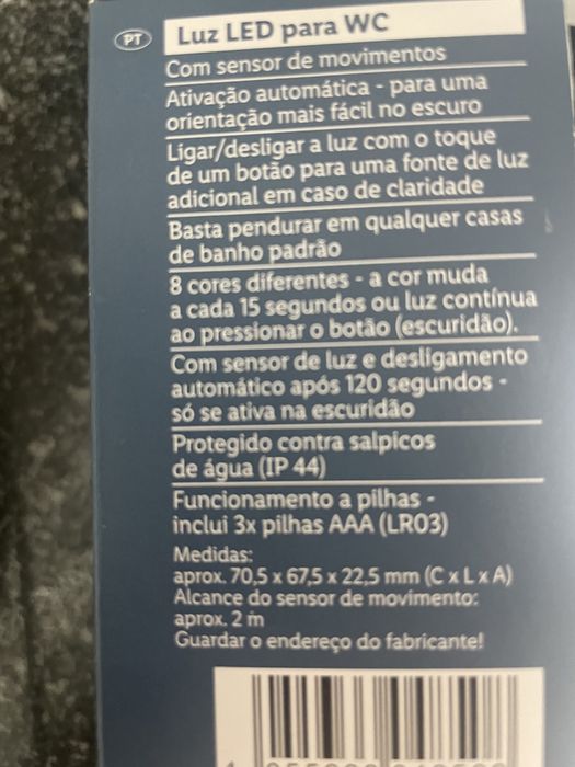 Sensor movimento  luz led