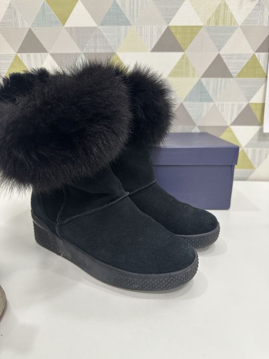 Зимні сапожки, сапоги кожанные теплые