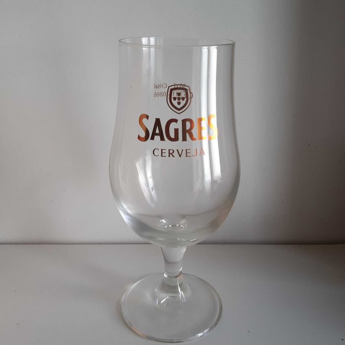 Caixa 6 Copos tipo Tulipa Cerveja Sagres 30cl. Novos