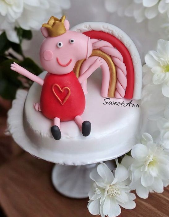 Świnka Peppa dekoracja na tort