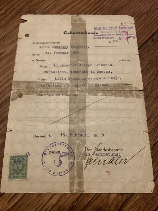 Dokumenty z czasów II WŚ z pieczatkami i odciskami palców. Oryginał!
