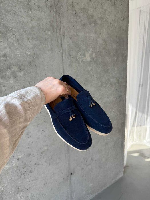 Лофери Loro Piana Loafers Navy Blue premium u2