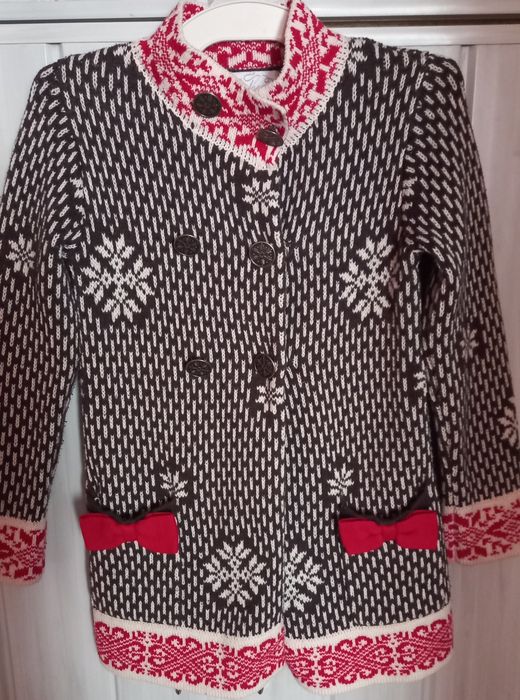 Przesliczny sweterek/ kardigan dziewczecy 110 (do 116)