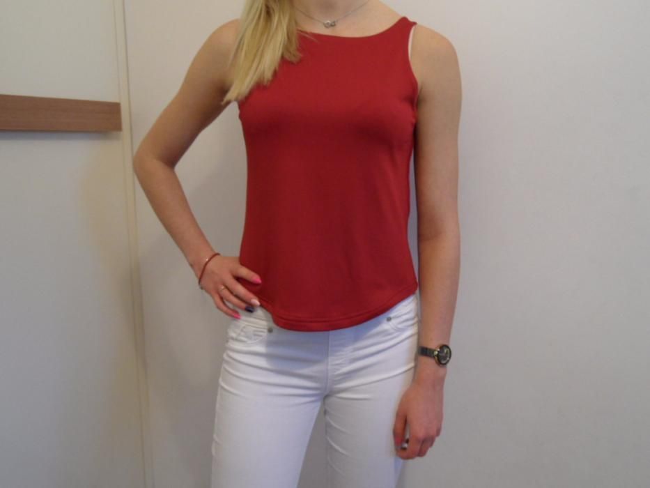 Bordowy crop top na ramiączkach bluzka r.XS basic tumblr insta j.nowy