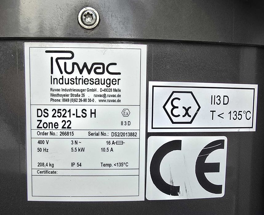 Odkurzacz Przemysłowy Łatwopalnych Pyłów Ruwac Nilfisk Karcher Ex