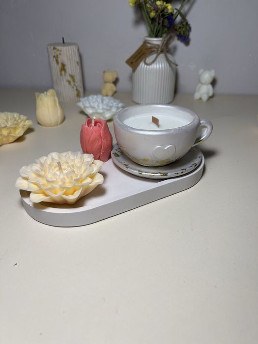 Соєва свічка, аромасвічки, квіти із соєвого воску, подарункові набори