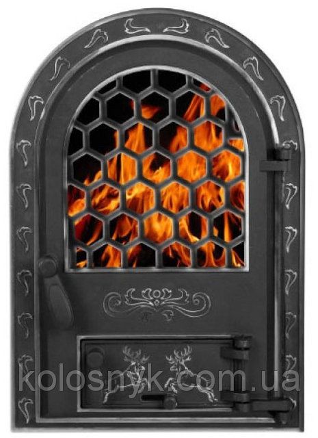 Дверцята пічні зі склом Дверцы для камина печи барбекю со стеклом