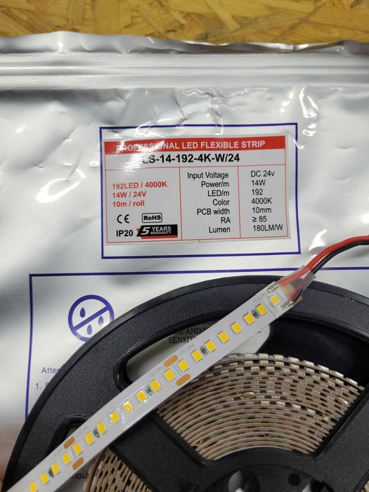 Taśma LED profesjonalna 24v 2500lm/Mb, 4000k 192led/Mb