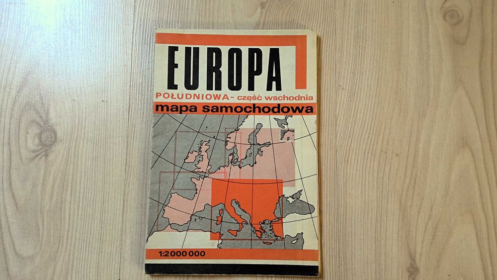 Mapa samochodowa Europa południową część wschodnia z 1979r.