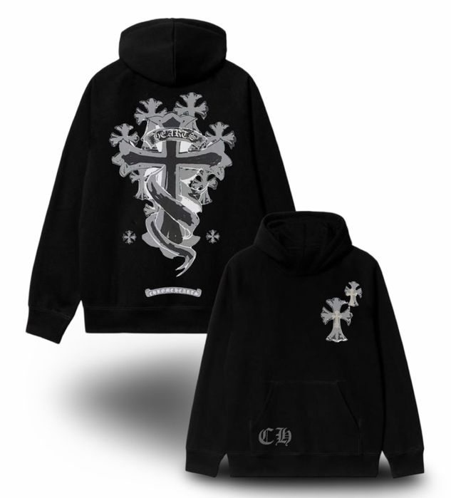 Худи Chrome Hearts Logo унисекс Хром Хартс с крестами толстовка кофта
