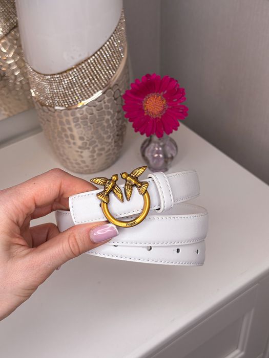 Pasek Pinko 110 cm 2,5cm biały nowy