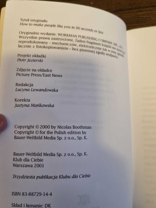 Nicholas Boothman "Jak dać się polubić od pierwszego wejrzenia"