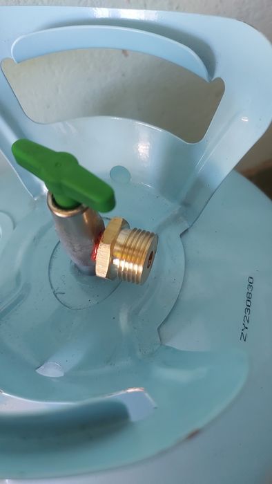 Балон газовий 12л з латунним перехідником під шланг 21.8 ліва різьба