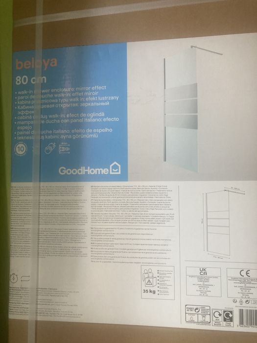 Ścianka prysznicowa Walk-in, Good Home, Beloya, 80cm