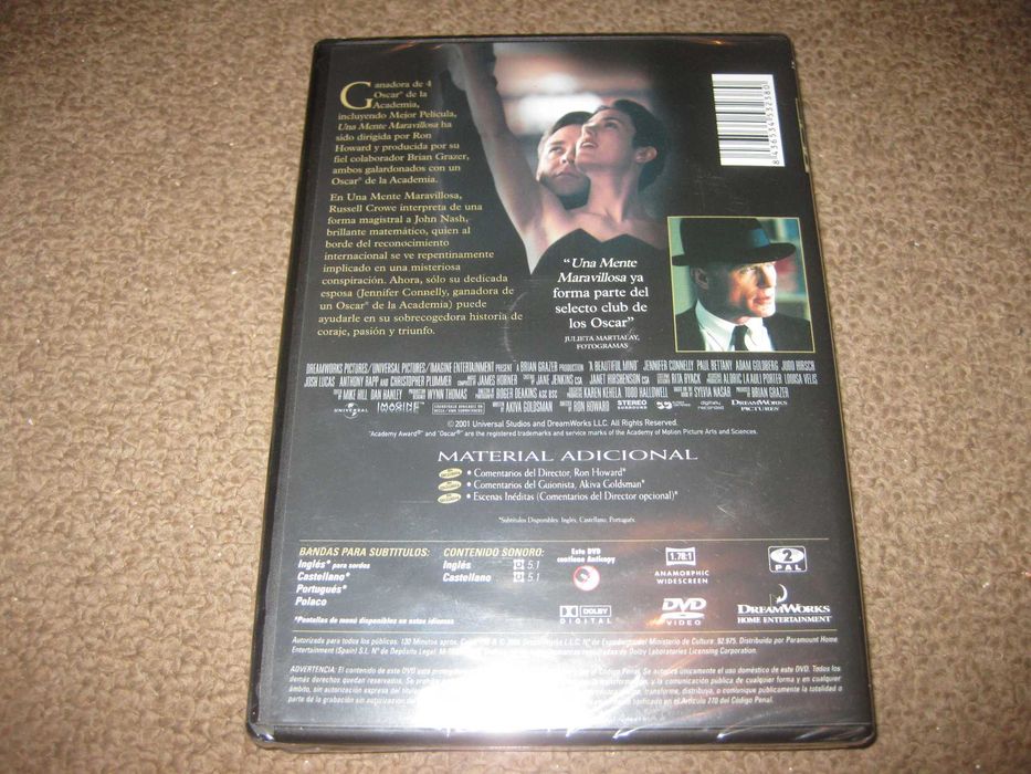DVD "Uma Mente Brilhante" com Russell Crowe/Selado!