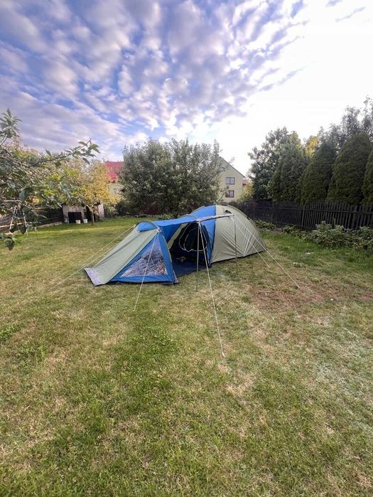 XXL 3w1 Zestaw + GRATISY Mocny Namiot Turystyczny Kempingowy 4 osobowy