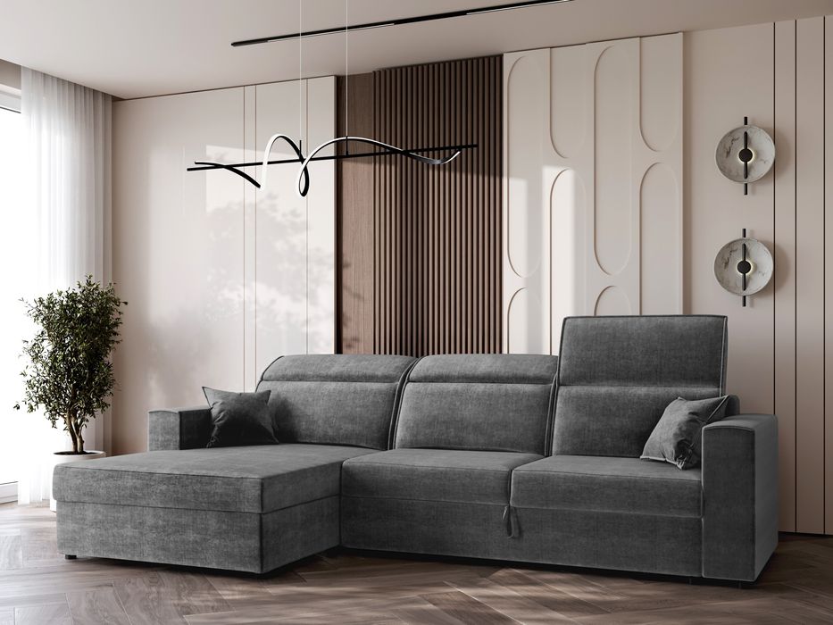 Narożnik prosto od producenta rozkładany regulowane zagłówki