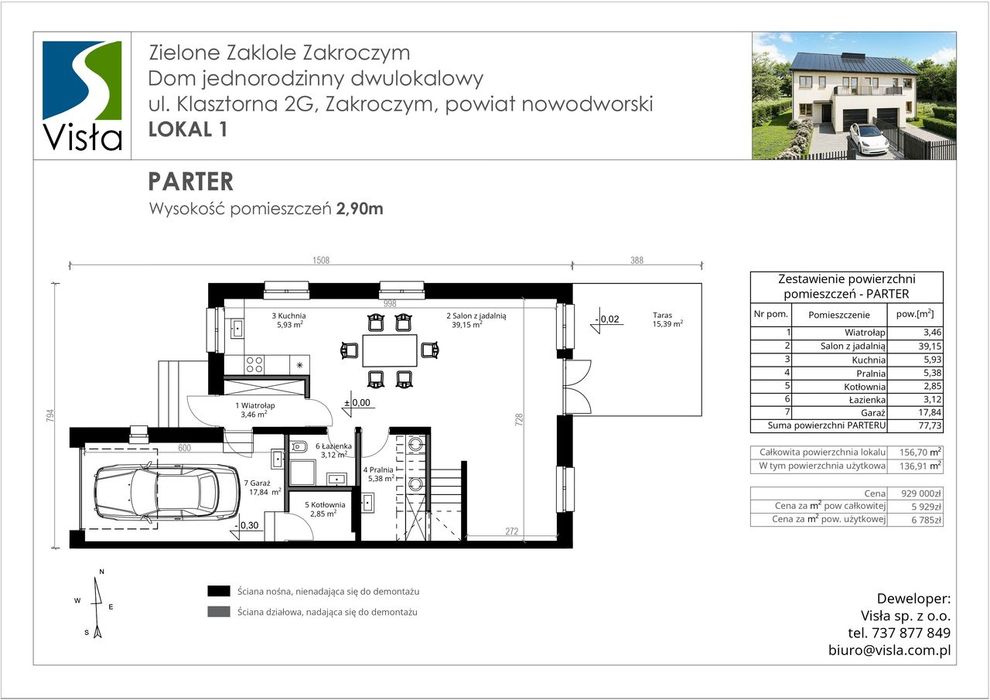 157m² | Pompa ciepła + rekuperacja | Garaż | 3min od S7 | 0% PCC