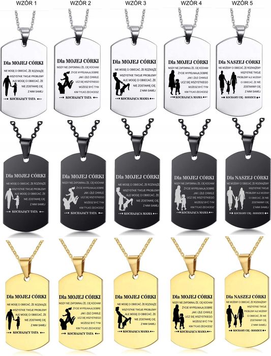 Zawieszka Nieśmiertelnik Z Grawerem Dla Córki ZS1226