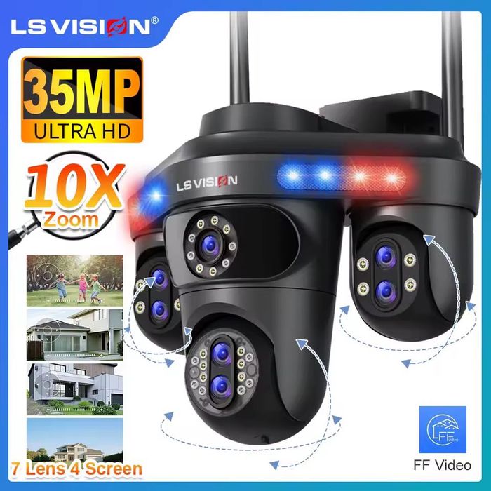 WiFi Камера відеоспостереження 35Мп без сліпих зон, 10х зум, трекінг
