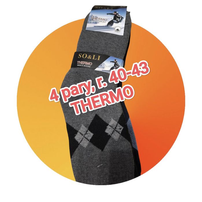 4 pary, konkretne skarpety termiczne, THERMO Man's Socks