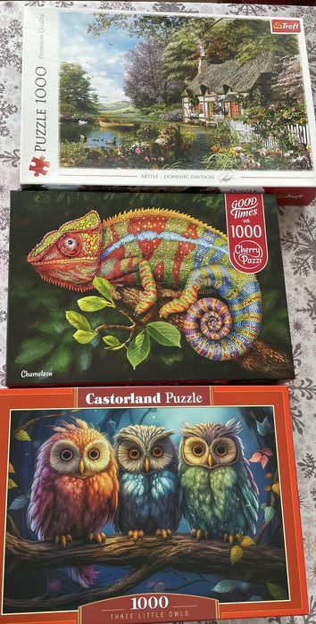 Puzzle 1000 elementów ,trzy  zestawy