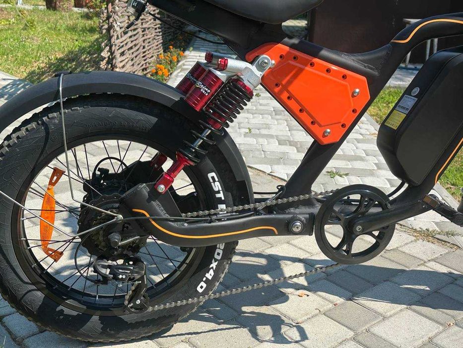 Електровелосипед X-BOOST OO7 (26 ампер | Повний привід 2*600 Ват), Фетбайк на широких колесах+PAS ассистент