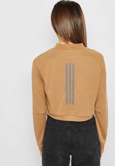 Топ-кроп с технологией Dri-FIT укороченный лонгслив кофта  в рубчик