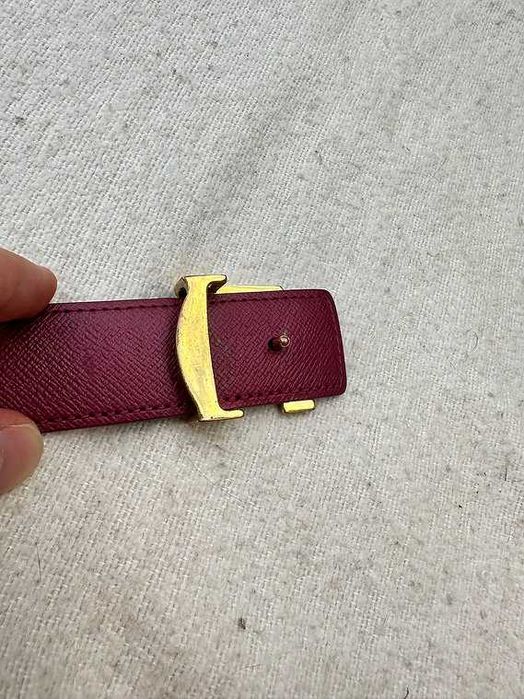 Oryginalny Pasek Louis Vuitton LV Monogram dwustronny brązowo-różowy