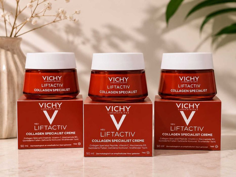 Денний крем Vichy Liftactiv Collagen Specialist 50 мл / антивіковий / колаген / пептиди / вітамін C / оригінал