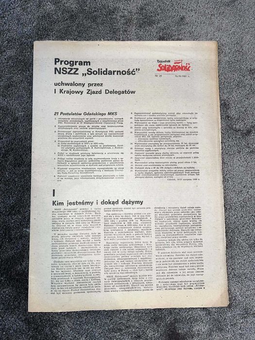 Program NSZZ solidarność 1981