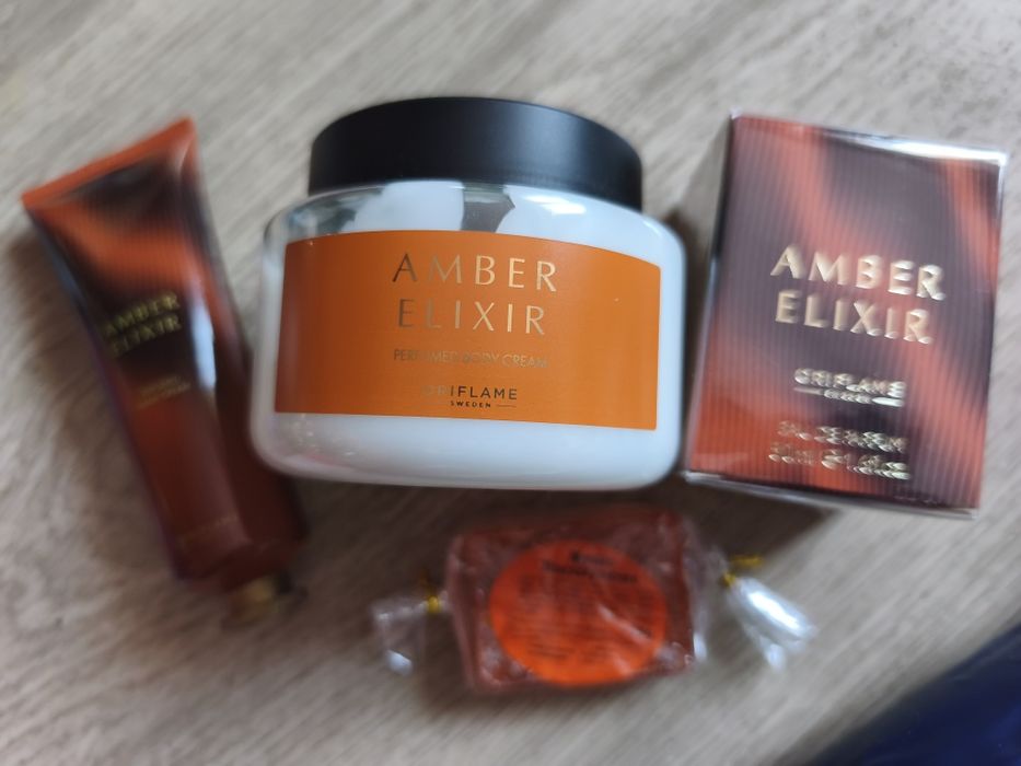 Woda perfumowana Amber eliksir 50ml Oriflame+balsam 250ml +2gratisy
