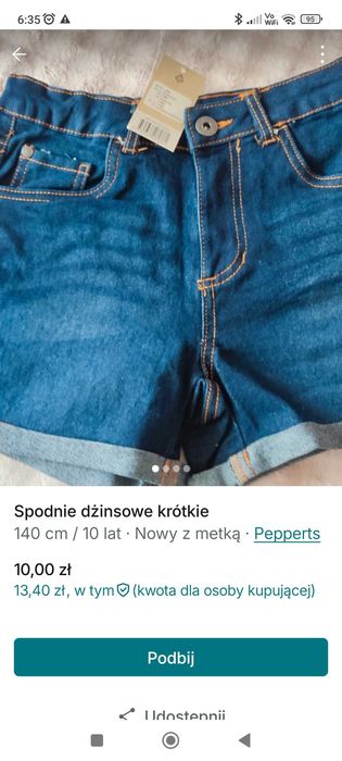 Spodenki dziewczęce dżinsowe
