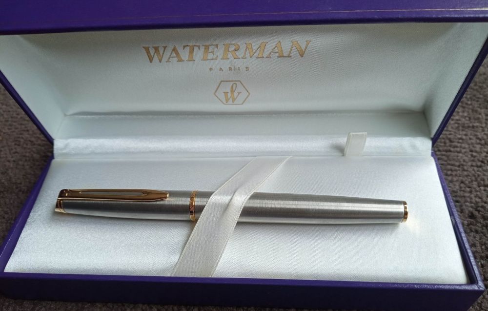 Waterman Rollerball Hemisphere aço Inox nova
