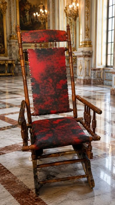 Fotel bujany drewniany,prl.retro,loft,staroć