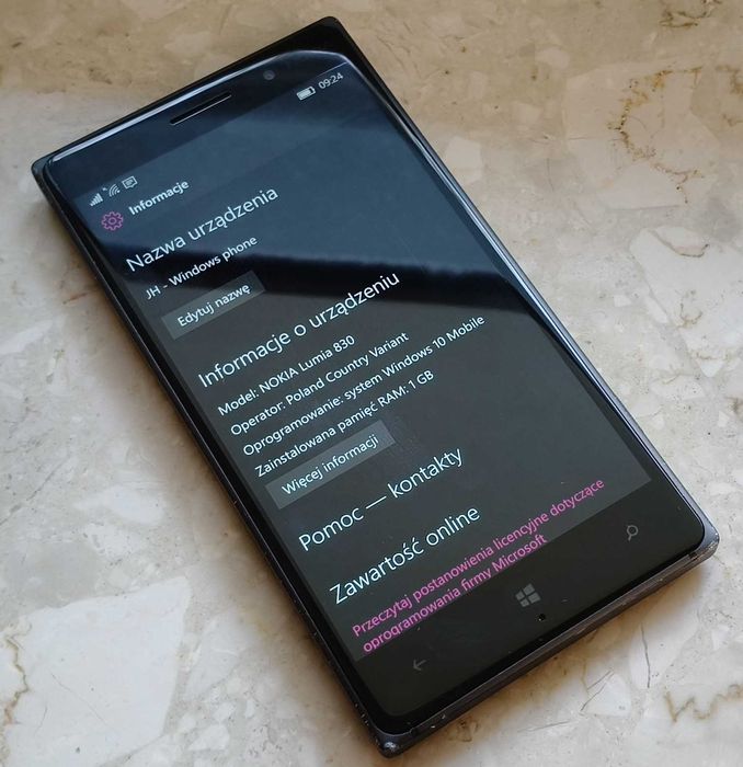 Smartfon Nokia Lumia 830 1 GB/16 GB 3G ekran 5,0'' Windows 10 - czarny